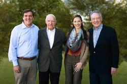 Five generations of the Holt family have worked at Holt Cat including, left to right, vice president Peter John Holt, past CEO B.D. Holt, vice president Corinna Holt Richter and current CEO Peter M. Holt.