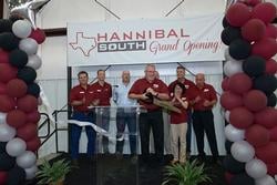 Hannibal Industries’ leadership pictured from left to right: Plant Manager Oscar Alarcon, Regional Sales Director Ryan Peck, VP Material & Logistics Sean Carroll, President Blanton Bartlett (cutting ribbon with scissors), Regional Sales Director Gary Steen, Vice President Finance Heidy Moon, Engineering Manager Senad Dzaferovic, Executive Vice President Steve Rogers.