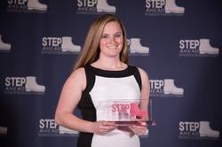 Amber Pratt-Lum of The Raymond Corporation wins a STEP Ahead award, a designation for women demonstrating excellence in manufacturing