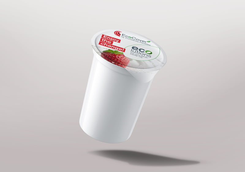 EcoCover / Caption: EcoCover is the sustainable lid for yoghurts and other products.