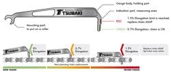 The Tsubaki Chain Wear Indicator enables plant and machinery engineers to measure roller chain condition and determine critical wear in one simple operation.