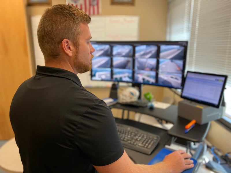 CPA Director of Public Safety & Security Cory Dibble monitors Port security cameras