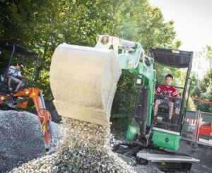 Hitachi mini excavators are one of the main attractions at theme park