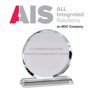 All Integrated Solutions (AIS) receives Outstanding Quality Award from Motus Integrated Technologies for second consecutive year