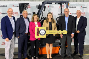 Toyota Material Handling presents 750,000th forklift to Carter Express during special ceremony