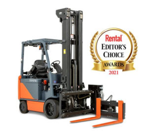 Toyota’s Core Electric Turret Forklift receives Rental 2021 Editor’s Choice Award