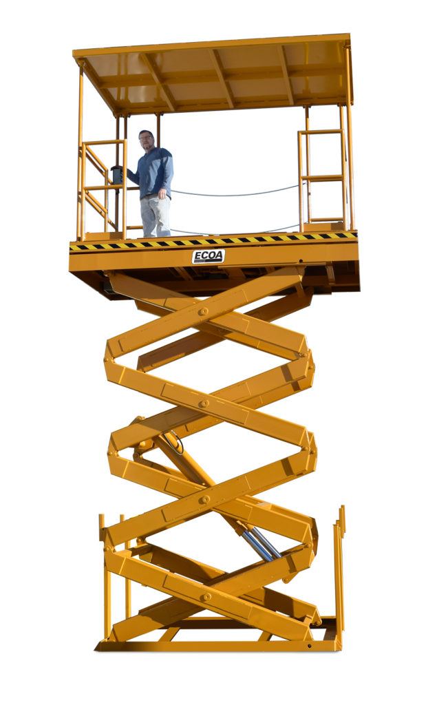 Elevating worker platforms vertically position employees - Material ...