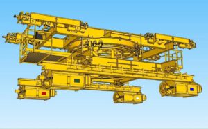 Custom overhead crane with four independent hoists. Designed by CP&A, built by American Crane & Equipment Corporation. image