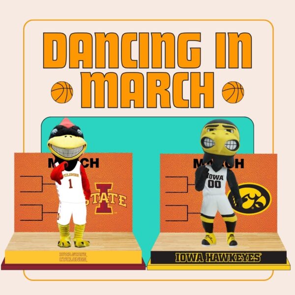 Both Iowa and Iowa State Dancing in March Bobblehead image