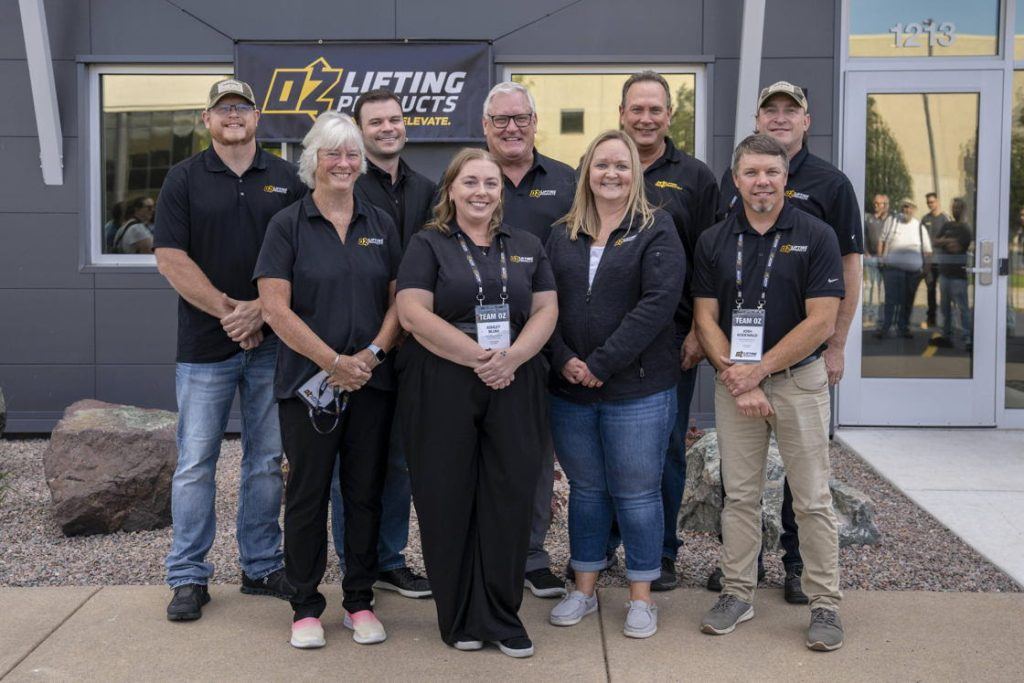 The OZ Lifting Products leadership team led facility tours and answered guests' questions thoughout the day. Photo credit: Josh Neitzel, courtesy of OZ Lifting Products