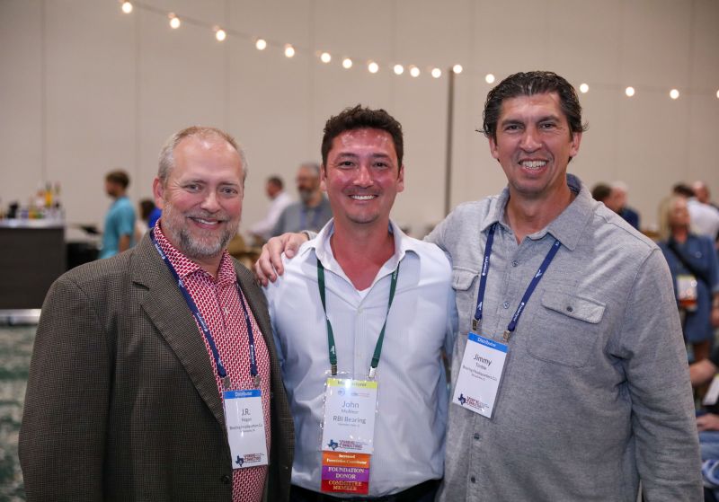 Delegates J.R. Hogan, Bearing Headquarters Co.; John McAleer, RBI Bearing and Jimmy Timble, Bearing Headquarters Co. enjoy the Farewell Event at the PTDA Industry Summit on October 25, 2025.