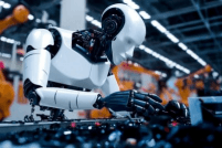 Technology with a human face robot image
