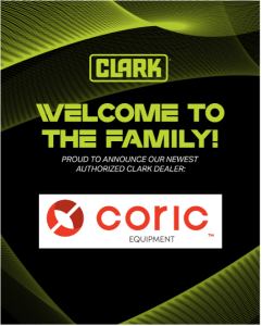CLARK Material Handling Company welcomes CORIC Equipment, Inc. as new Authorized Dealer