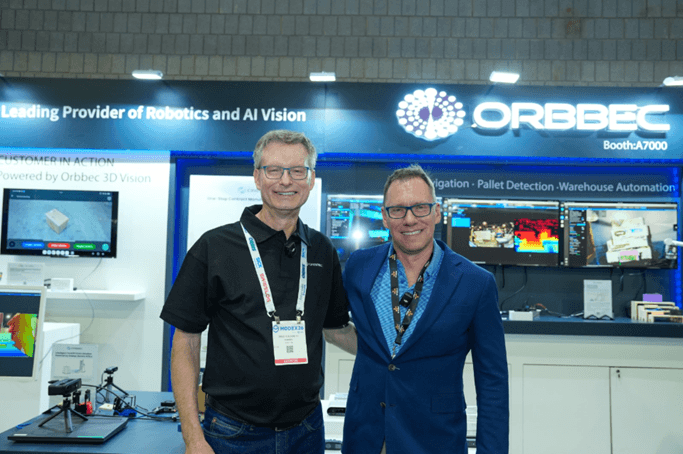 Brad Suessmith, Robotics Sales Manager at Orbbec (left), and Patrick Mondi, CEO of Thoro (right) 